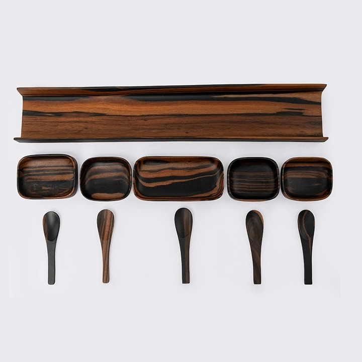The River handcrafted Condiment trays & trays, detail