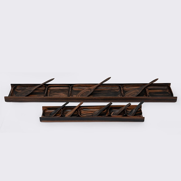 The River handcrafted Condiment trays & trays, detail