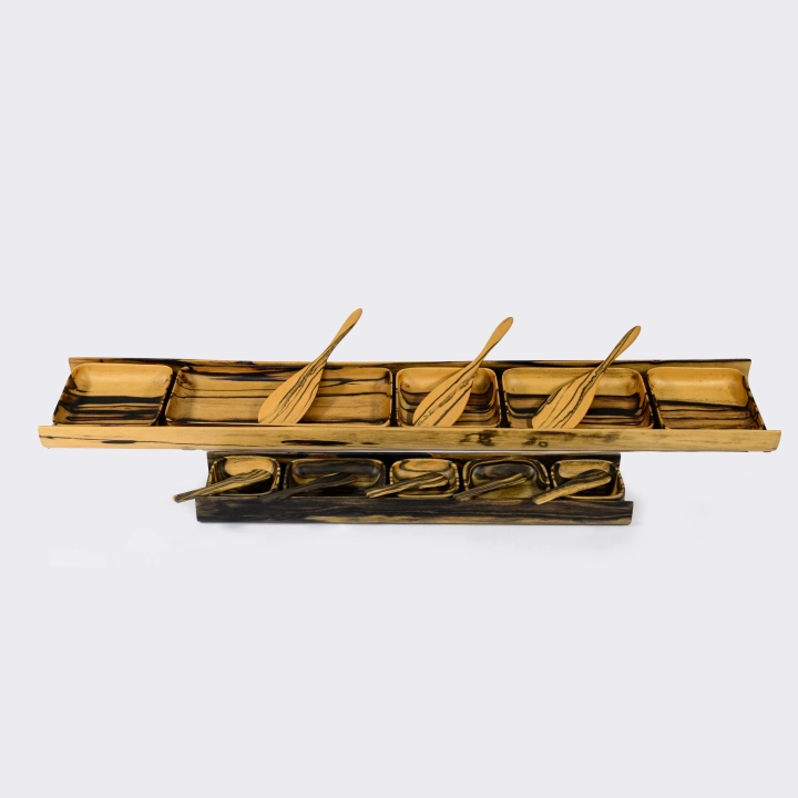 The River handcrafted Condiment trays & trays, detail