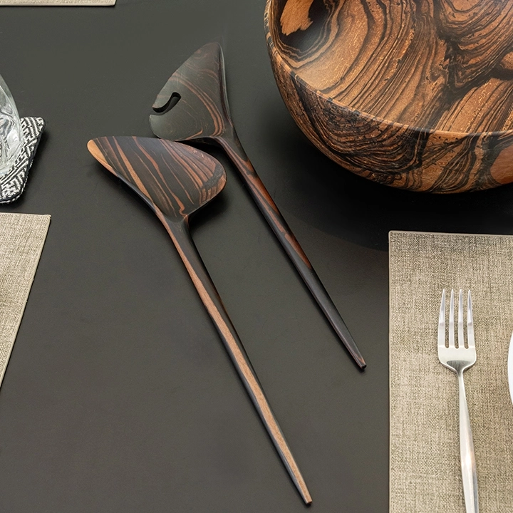 Lyra handcrafted Chopsticks, Spoons & Salad Servers, styled in an interior