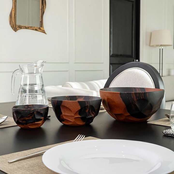 Lava handcrafted Bowls, styled in an interior