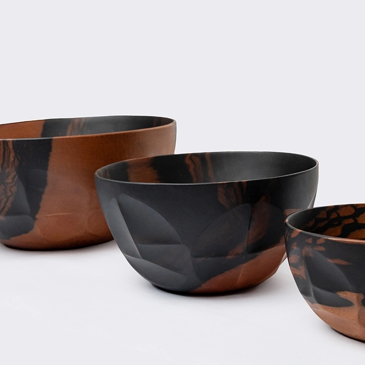 Lava handcrafted Bowls, detail