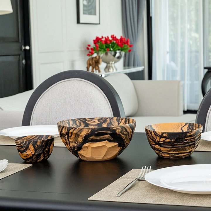 Lava handcrafted Bowls, styled in an interior