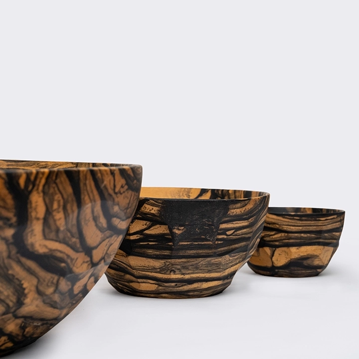 Lava handcrafted Bowls, detail