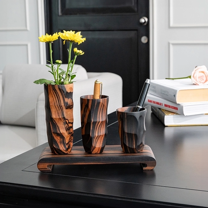 Pina set with stand handcrafted Vases, styled in an interior