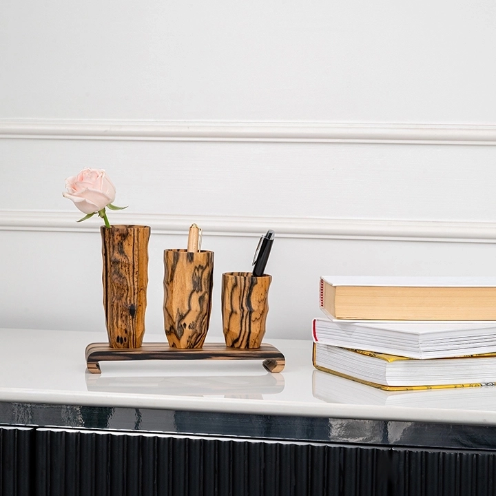 Pina set with stand handcrafted Vases, styled in an interior