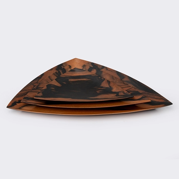 Water Lillies per piece handcrafted Platters & plates, detail