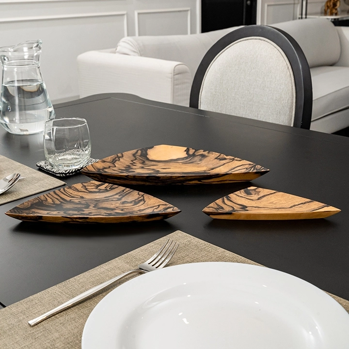 Water Lillies per piece handcrafted Platters & plates, styled in an interior