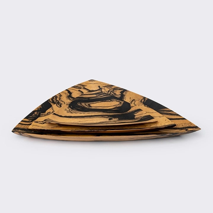 Water Lillies per piece handcrafted Platters & plates, detail