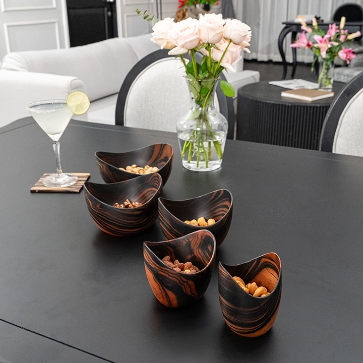 Lotus Dream set with stand handcrafted Bowls, styled in an interior