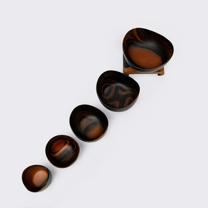 Lotus Dream set with stand handcrafted Bowls, detail