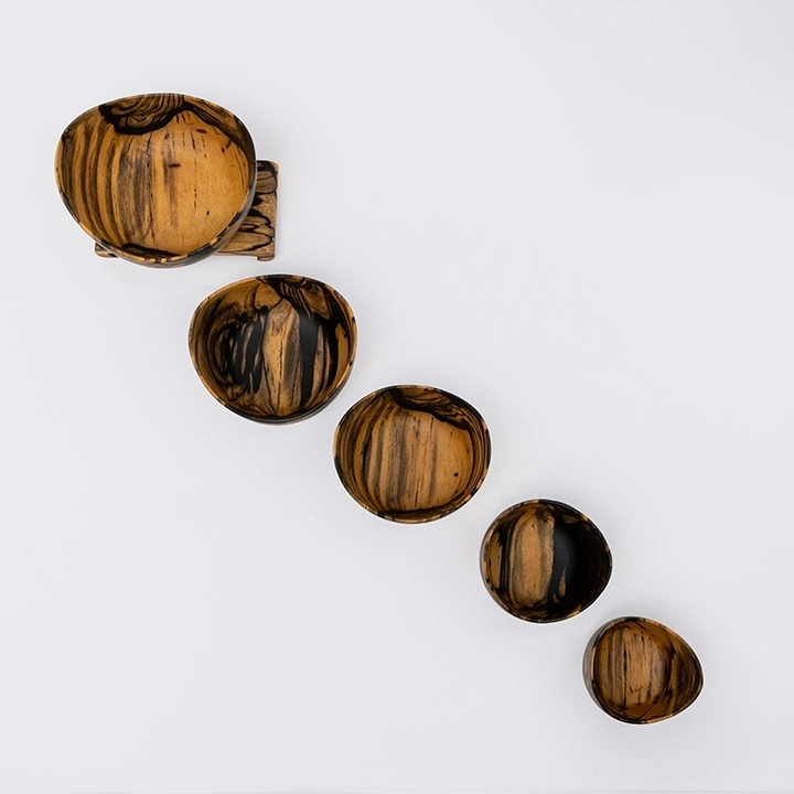 Lotus Dream set with stand handcrafted Bowls, detail
