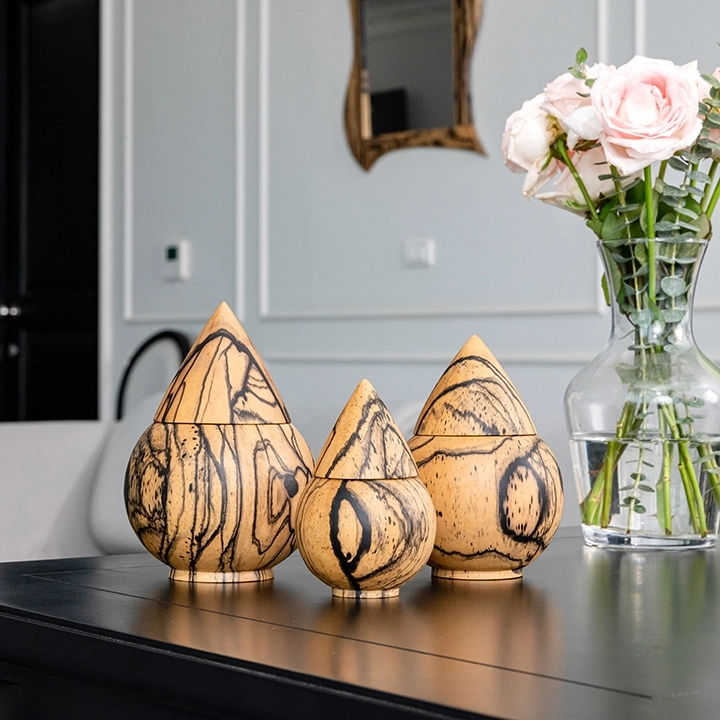 Peak handcrafted Boxes & Jars, styled in an interior