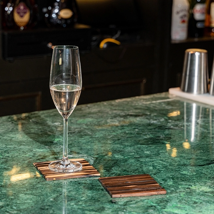 Kyra handcrafted Placemats, Coasters & Wine Buckets, styled in an interior