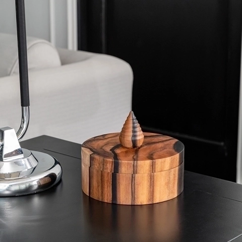 Ama handcrafted Boxes & Jars, styled in an interior