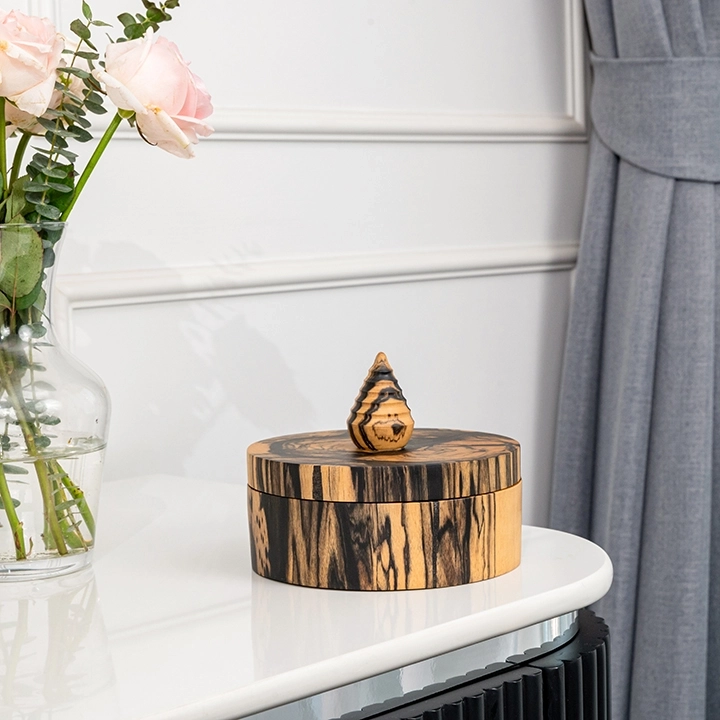 Ama handcrafted Boxes & Jars, styled in an interior