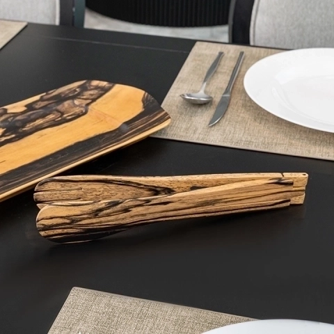 Say handcrafted Chopsticks, Spoons & Salad Servers, styled in an interior