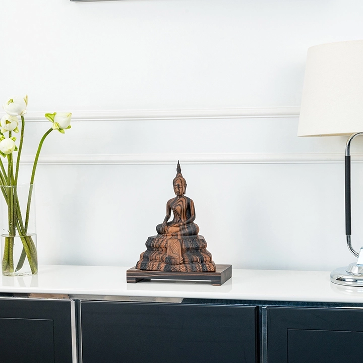 Sa Ma Thi handcrafted Sacred Art, styled in an interior