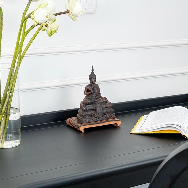 Ham Mane handcrafted Sacred Art, styled in an interior