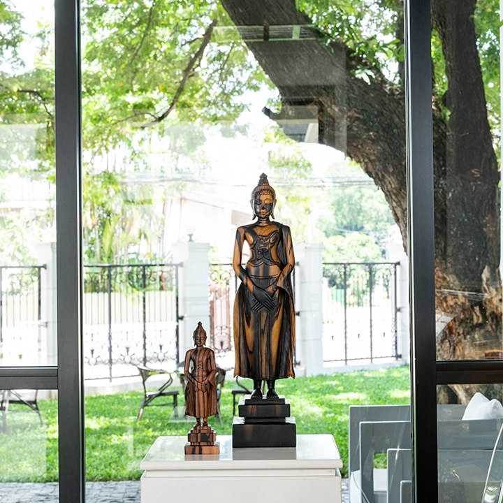 A Thit handcrafted Sacred Art, styled in an interior