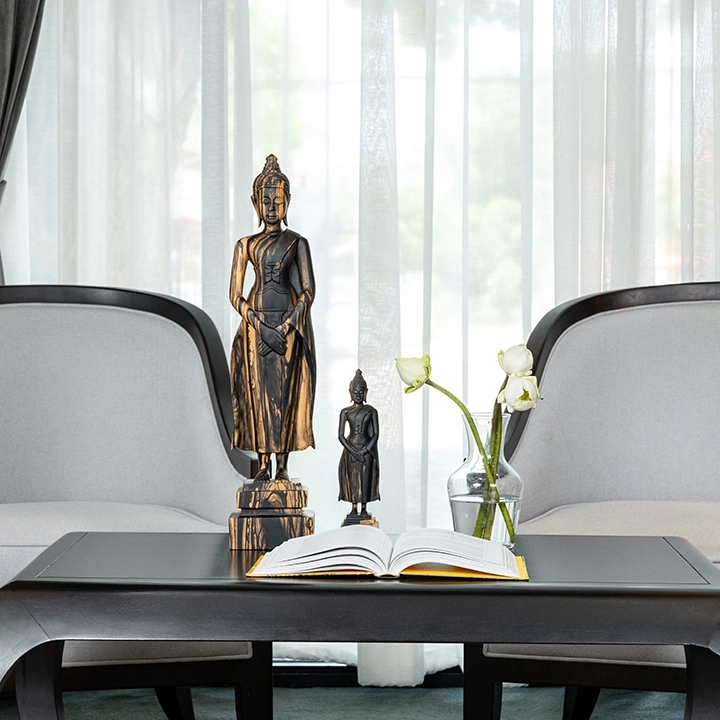 A Thit handcrafted Sacred Art, styled in an interior