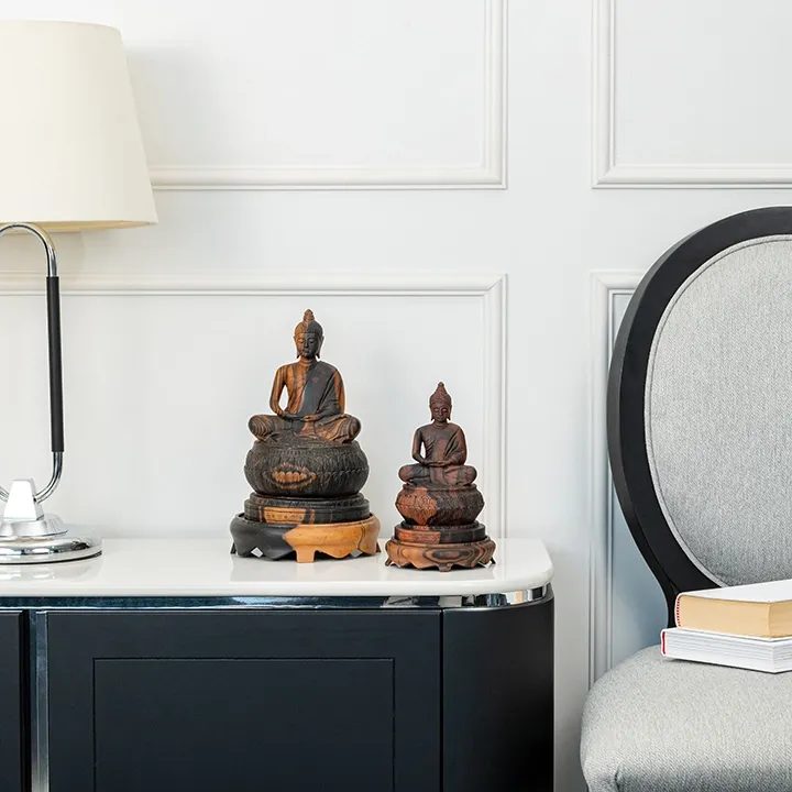 Dok Boua handcrafted Sacred Art, styled in an interior