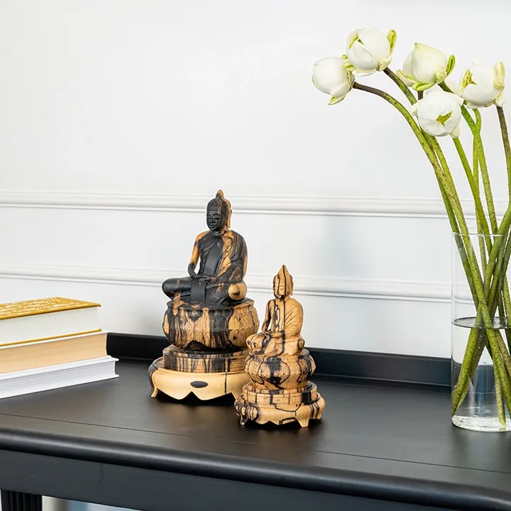 Dok Boua handcrafted Sacred Art, styled in an interior