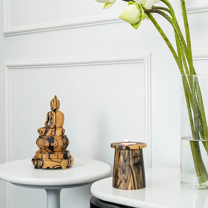 Dok Boua handcrafted Sacred Art, styled in an interior