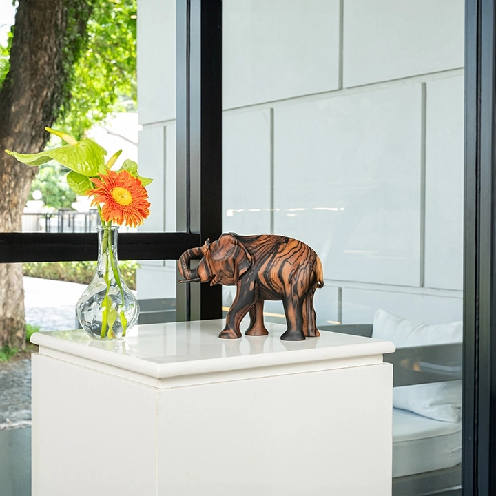 Tusker handcrafted Animal Sculptures, styled in an interior