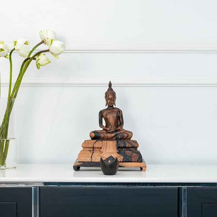 Pha Hat handcrafted Sacred Art, styled in an interior