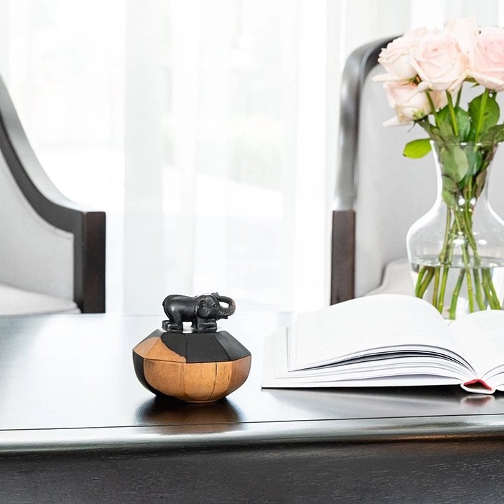 Toffee handcrafted Boxes & Jars, styled in an interior