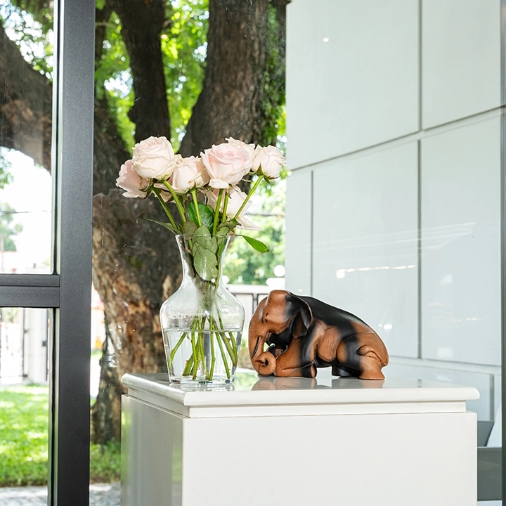 Sleepy handcrafted Animal Sculptures, styled in an interior