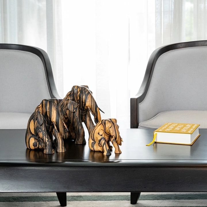 Fluffy handcrafted Animal Sculptures, styled in an interior