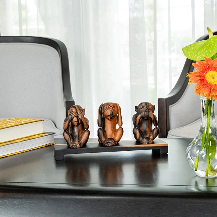 Ling handcrafted Animal Sculptures, styled in an interior