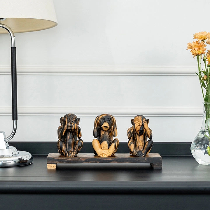 Ling handcrafted Animal Sculptures, styled in an interior