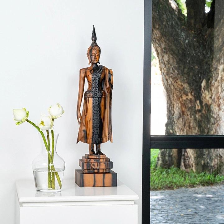 Ta Van handcrafted Sacred Art, styled in an interior
