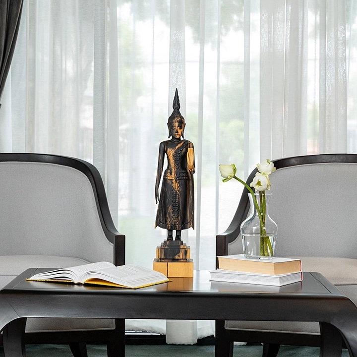 Ta Van handcrafted Sacred Art, styled in an interior