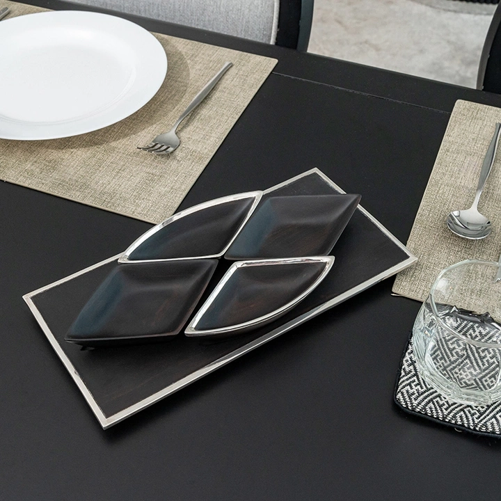 Rombos handcrafted Condiment trays & trays, styled in an interior