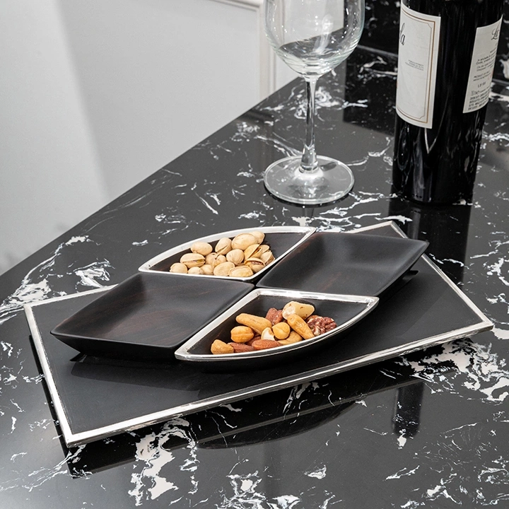 Rombos handcrafted Condiment trays & trays, styled in an interior