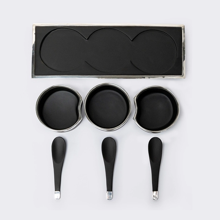 Moon Cycle handcrafted Condiment trays & trays, detail