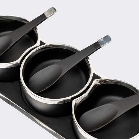 Moon Cycle handcrafted Condiment trays & trays, detail