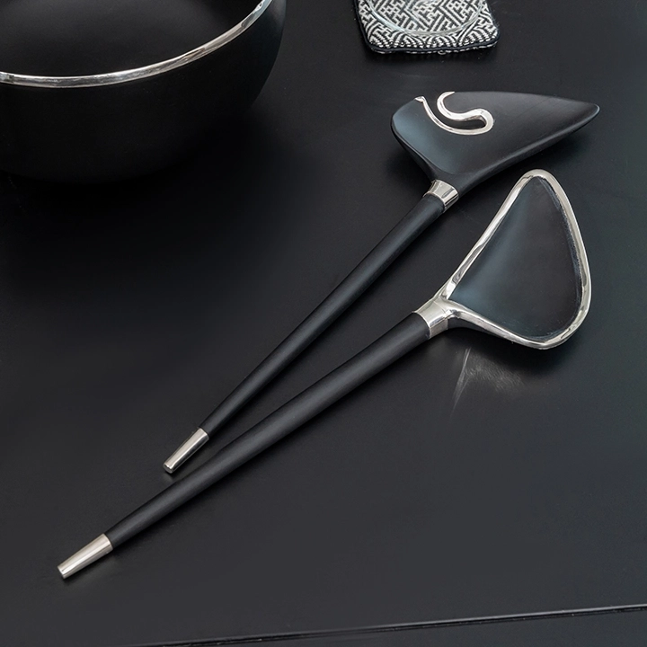 Lyra handcrafted Chopsticks, Spoons & Salad Servers, styled in an interior