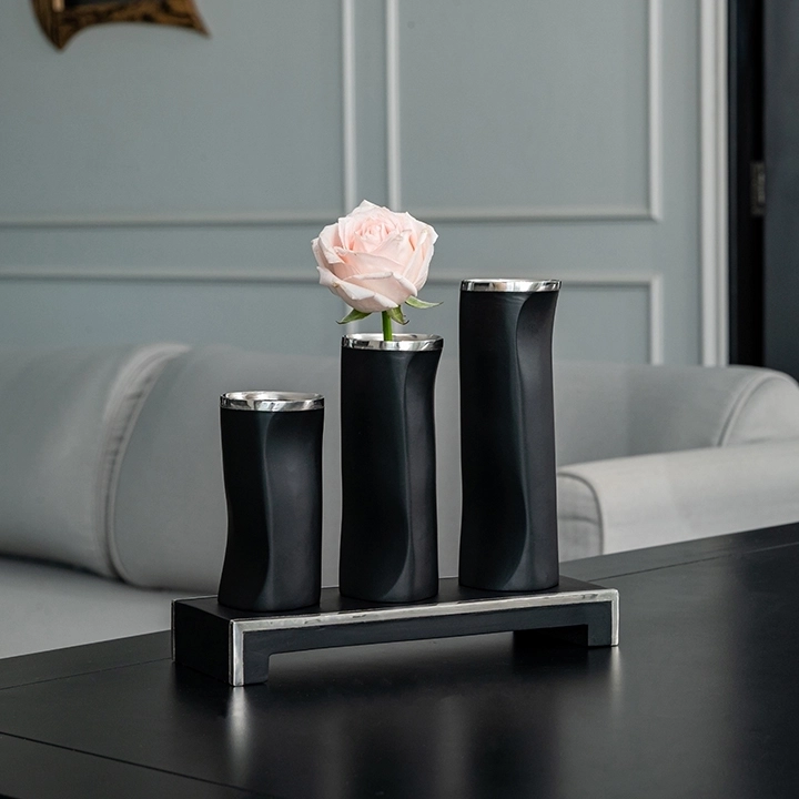 Modigliani set with stand handcrafted Vases, styled in an interior