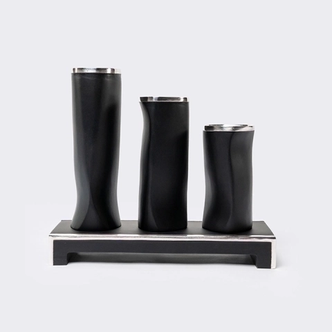 Modigliani set with stand handcrafted Vases, studio view