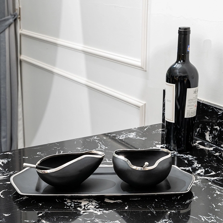 Flora handcrafted Condiment trays & trays, styled in an interior