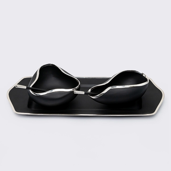 Flora handcrafted Condiment trays & trays, detail