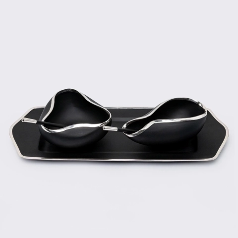 Flora handcrafted Condiment trays & trays, studio view